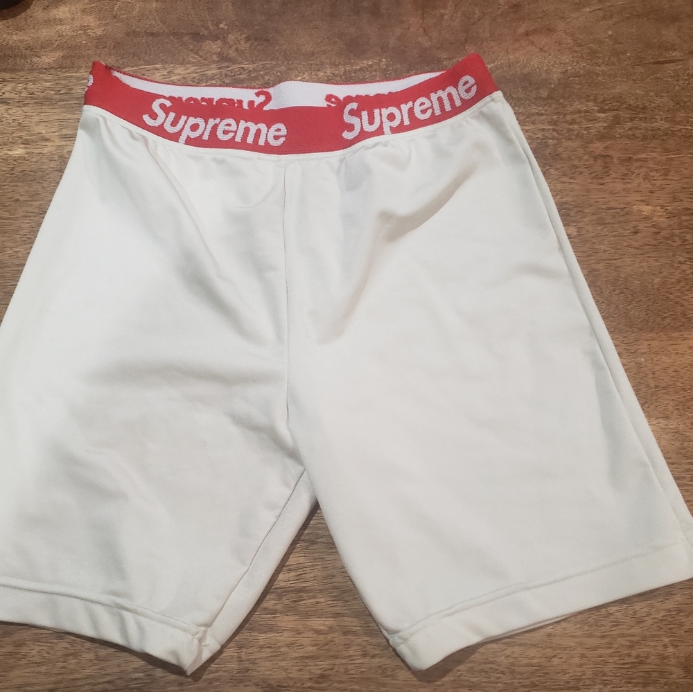 Supreme biker shorts, Offwhite,red trim Size Small